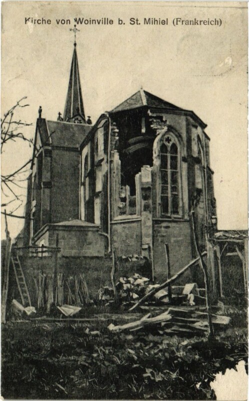Carte postale ancienne Woinville bei Saint-Mihiel - L'Eglise - Kirche - Ruines à Saint-Mihiel