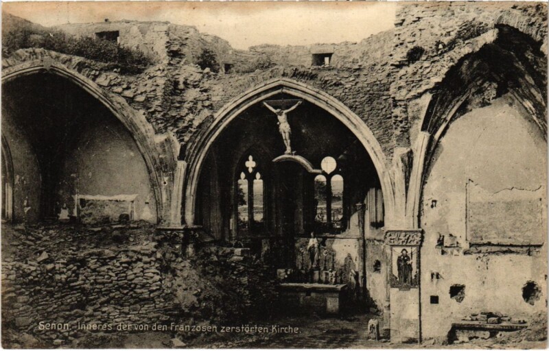 Carte postale ancienne Senon - L'Eglise - Kirche - Interieur - Inneres - Ruines à Senon