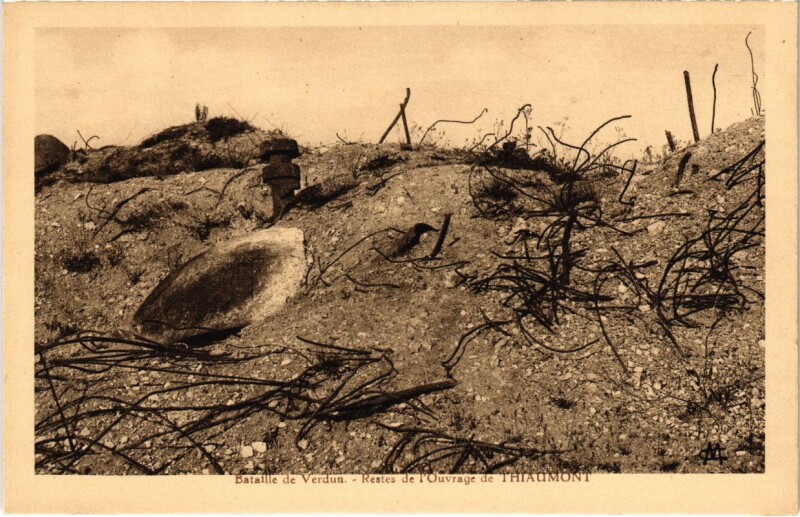 Carte postale ancienne Bataille de Verdun - Restes de l'Ouvrage de Thiaumont à Verdun