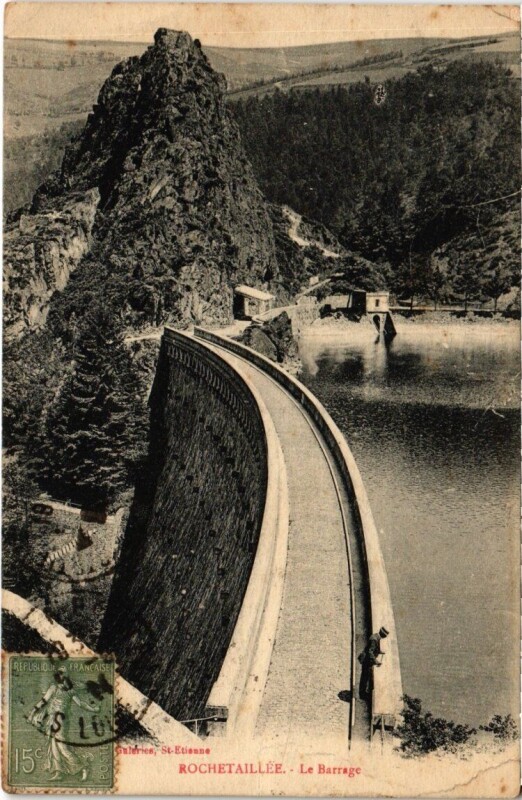 Carte postale ancienne Rochetaillée - Le Barrage à Roche