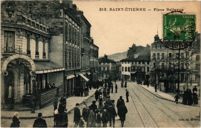 Carte postale ancienne Saint-Etienne - Place Bellevue à Saint-Étienne