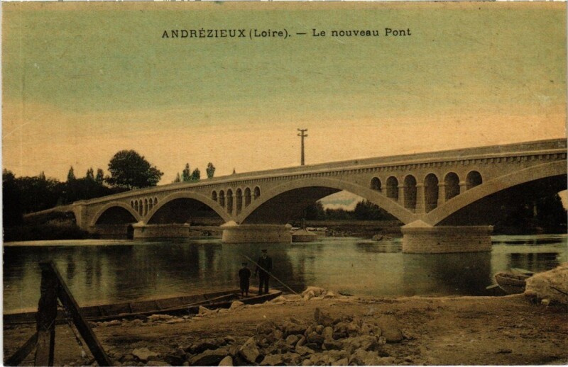 Carte postale ancienne Andrézieux - Le nouveau Pont