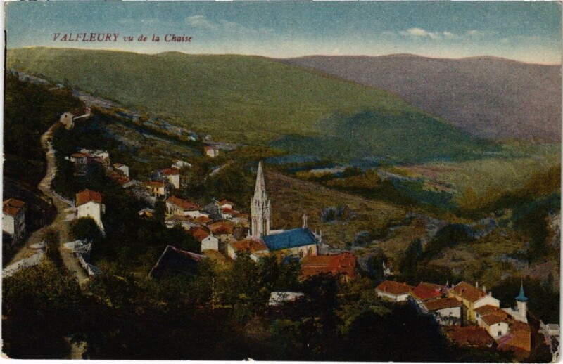 Carte postale ancienne Valfleury vu de la Chaise à Valfleury