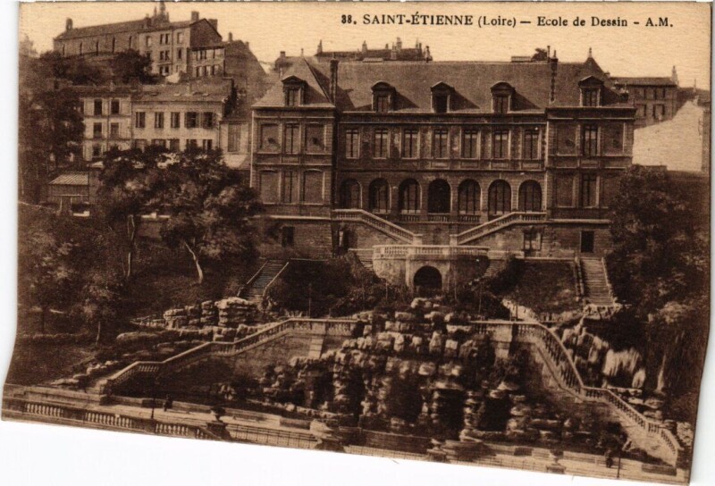 Carte postale ancienne Saint-Etienne - Ecole de Dessin à Saint-Étienne