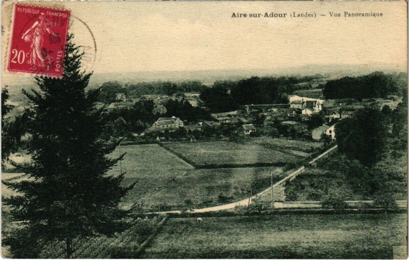 Carte postale ancienne Aire-sur-l'Adour - Vue panoramique à Aire-sur-l'Adour