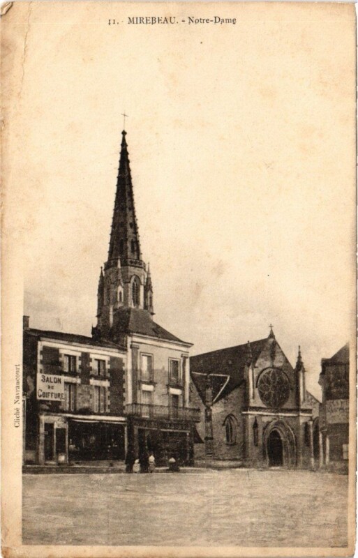 Carte postale ancienne Mirebeau - Notre-Dame à Mirebeau
