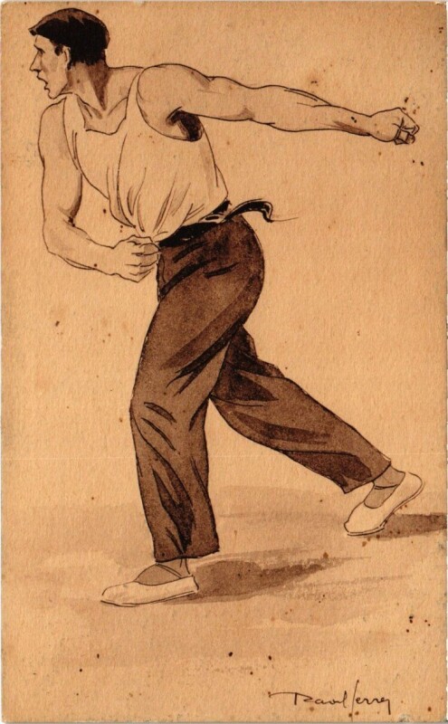 Carte postale ancienne Homme qui marché