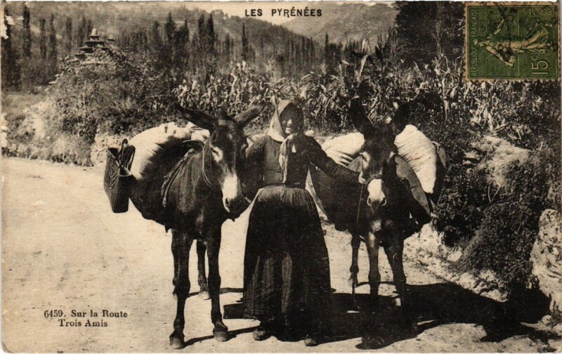 Carte postale ancienne Sur la Route Trois Amis