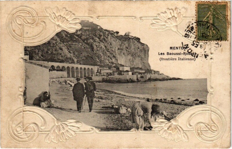 Carte postale ancienne Menton Les Baoussi-Roussi Embossed à Menton