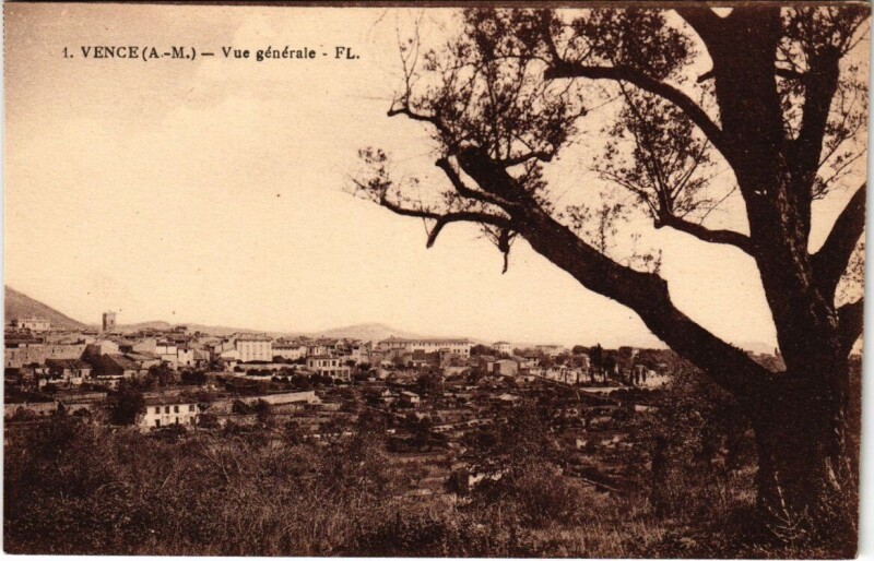 Carte postale ancienne Vence - Vue générale à Vence