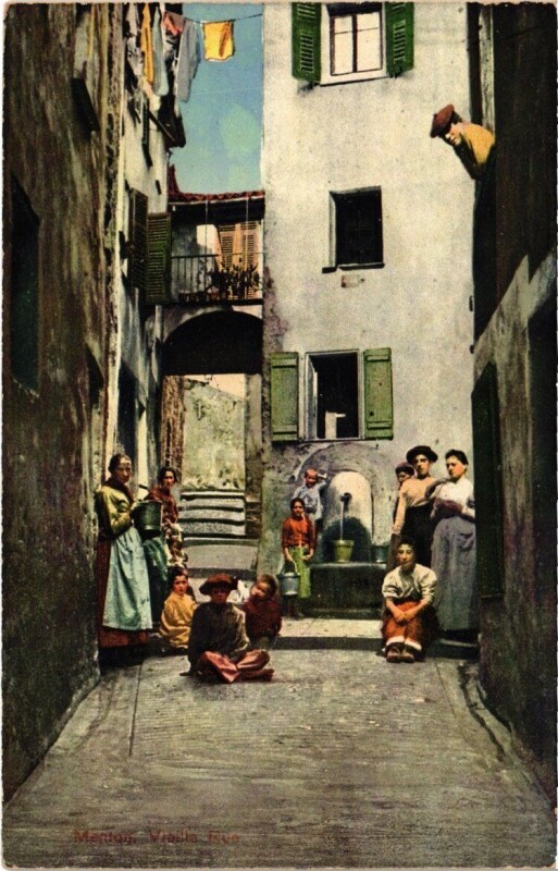 Carte postale ancienne Menton Vieille Rue à Menton