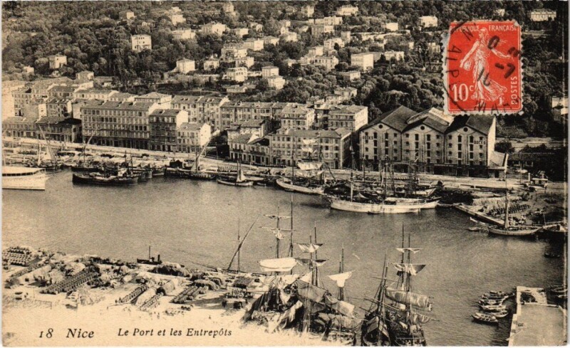 Carte postale ancienne Nice - Le Port et les Entrepots à Nice