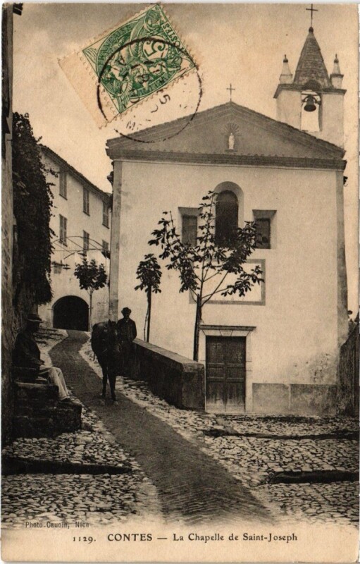 Carte postale ancienne Contes - La Chapelle de Saint Joseph à Contes