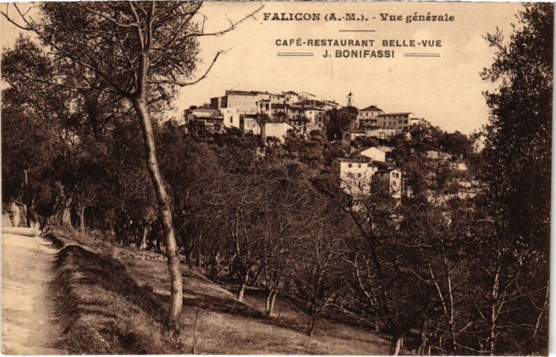 Carte postale ancienne Falicon - Vue générale à Falicon