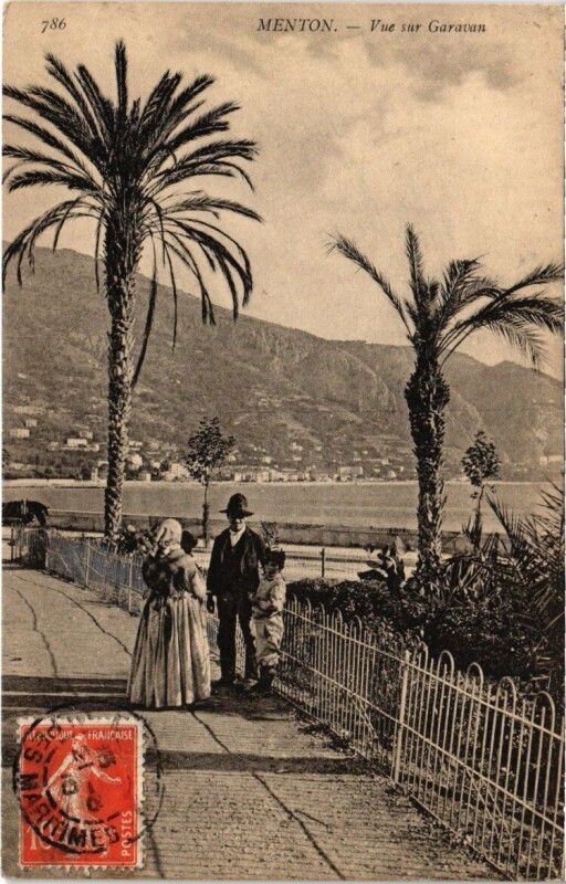 Carte postale ancienne Menton - Vue sur Garavan à Menton