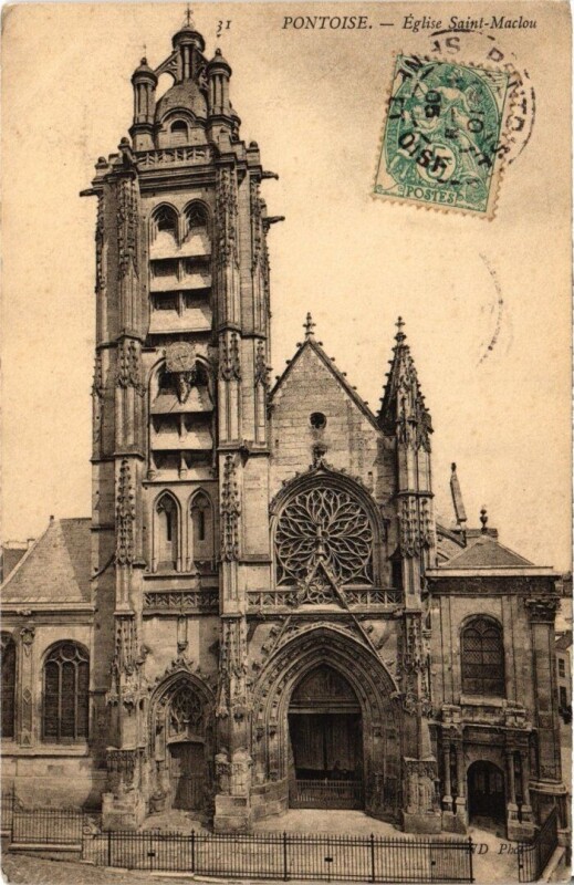 Carte postale ancienne Pontoise - Eglise Saint-Maclou à Pontoise