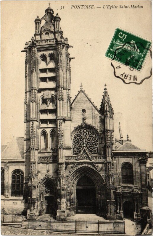 Carte postale ancienne Pontoise - L'Eglise Saint-Maclou à Pontoise