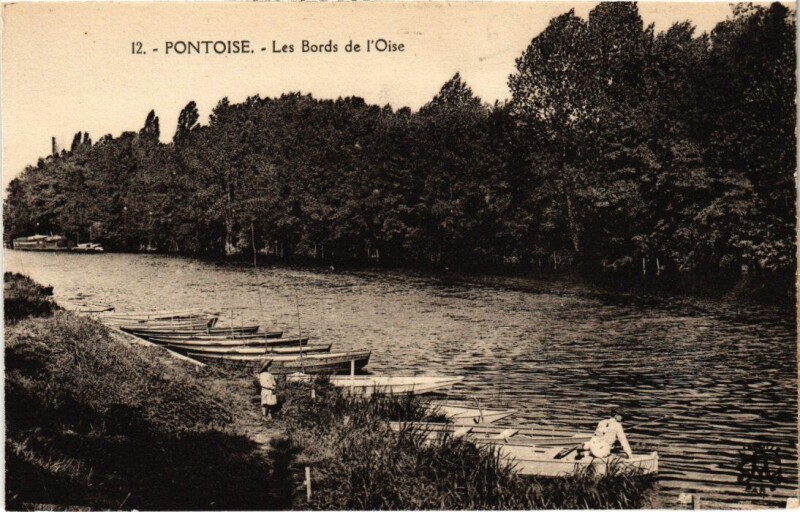Carte postale ancienne Pontoise - Les Bords de l'Oise à Pontoise
