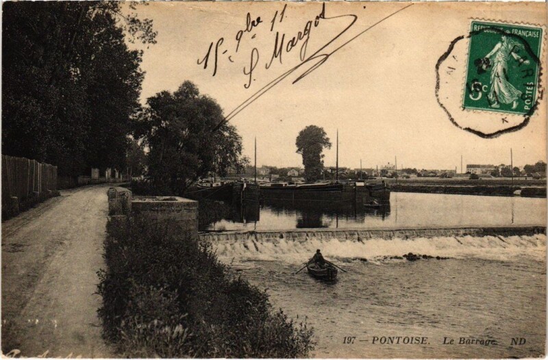Carte postale ancienne Pontoise - Le Barrage à Pontoise