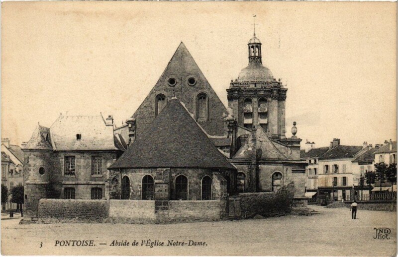 Carte postale ancienne Pontoise - Abside de l'Eglise Notre-Dame à Pontoise