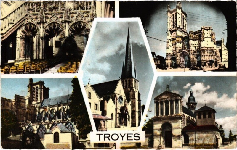 Carte postale ancienne Troyes - Collage à Troyes