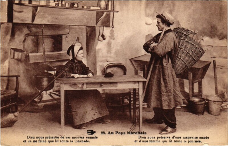 Carte postale ancienne Au Pays Marchois - Types - Folklore