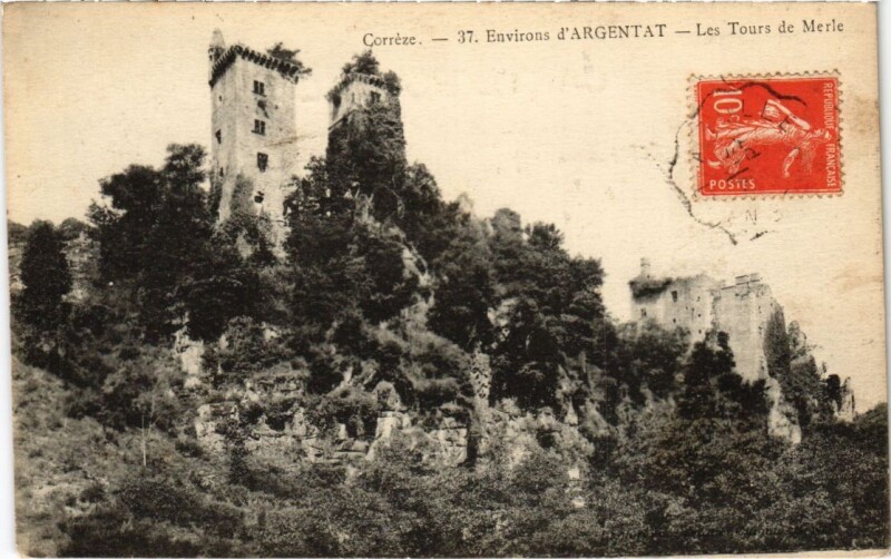 Carte postale ancienne Merle - Les Tours de Merle - Environs d'Argentat