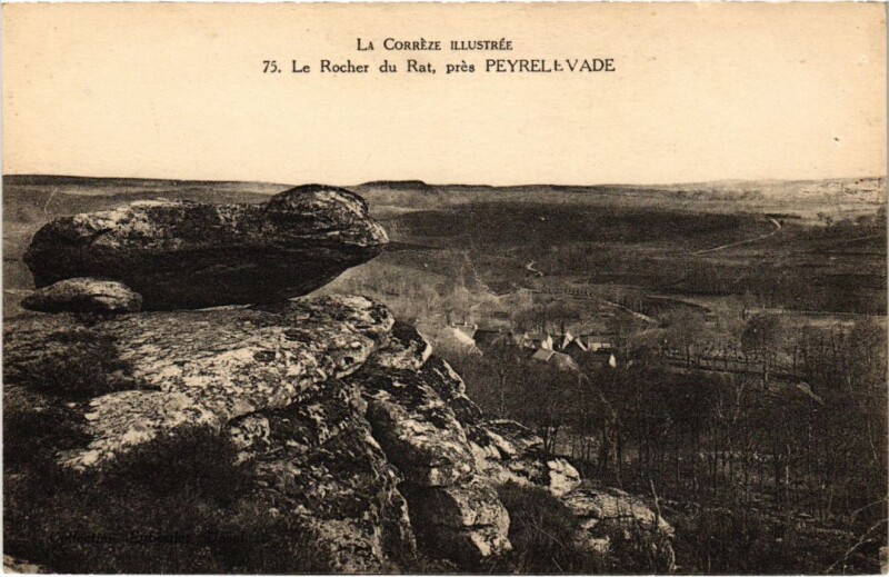 Carte postale ancienne Le Rocher du Rat - pres Peyrelevade à Peyrelevade