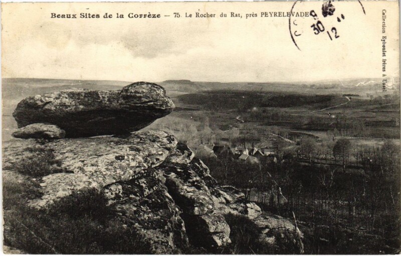 Carte postale ancienne Le Rocher du Rat - pres Peyrelevade à Peyrelevade
