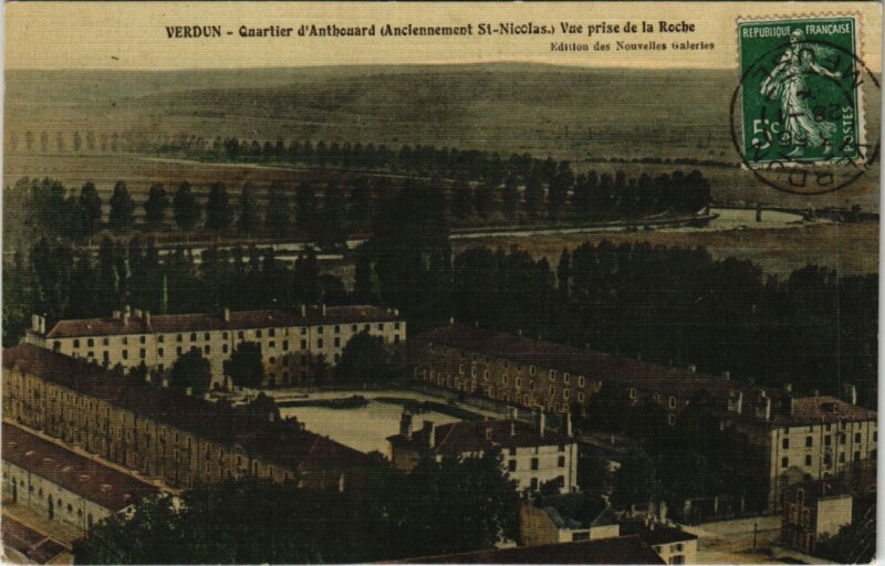 Carte postale ancienne Verdun - Quartier d'anthouard à Verdun