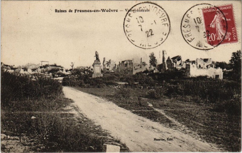 Carte postale ancienne Fresnes-en-woevre - Vue generale à Fresnes-en-Woëvre