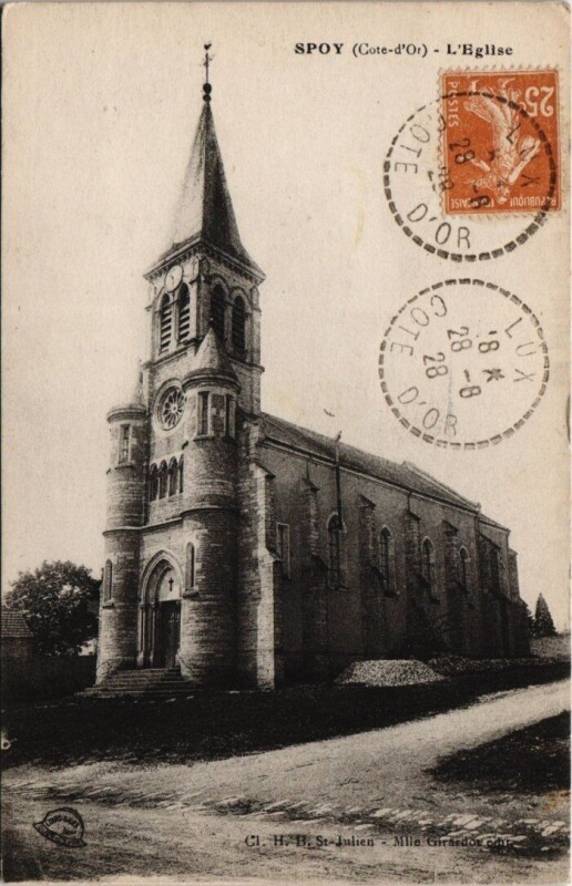 Carte postale ancienne Spoy Eglise
