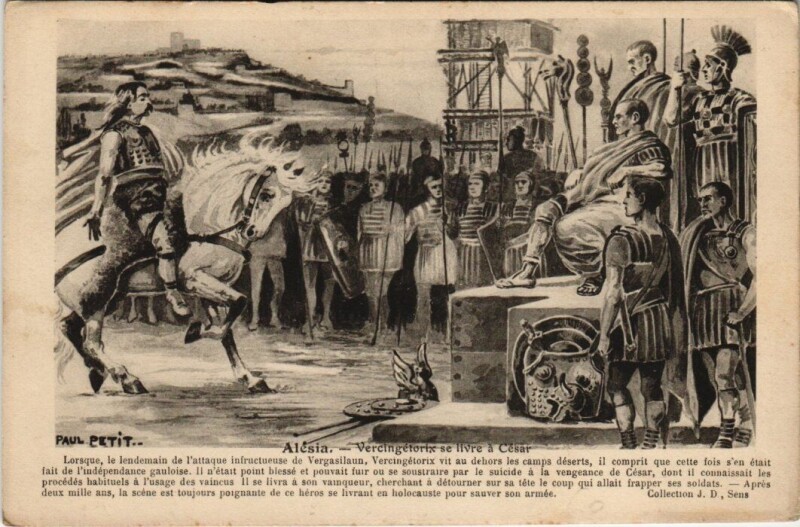 Carte postale ancienne Alesia - Vercingétorix se livre a César