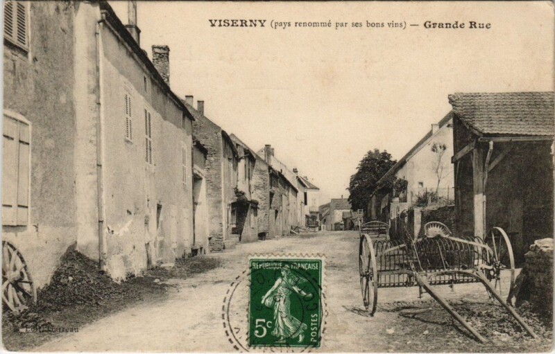 Carte postale ancienne Viserny - Grande Rue à Viserny
