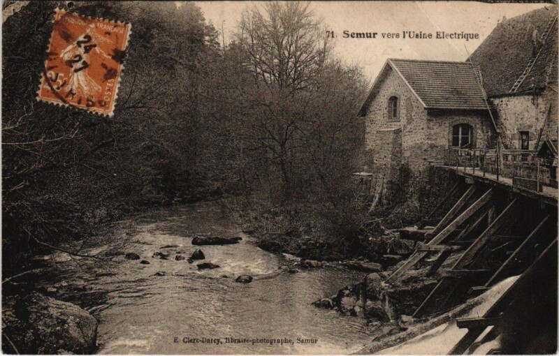 Carte postale ancienne Semur - Vers l'Usine Electrique