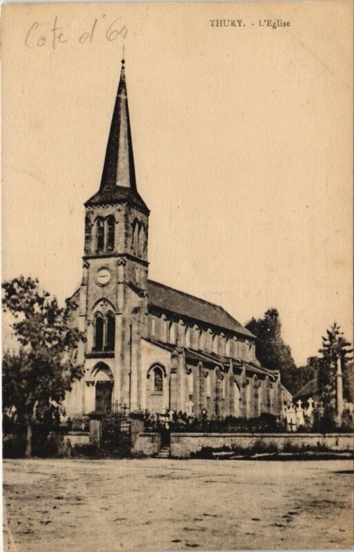 Carte postale ancienne Thury - L'Eglise à Thury