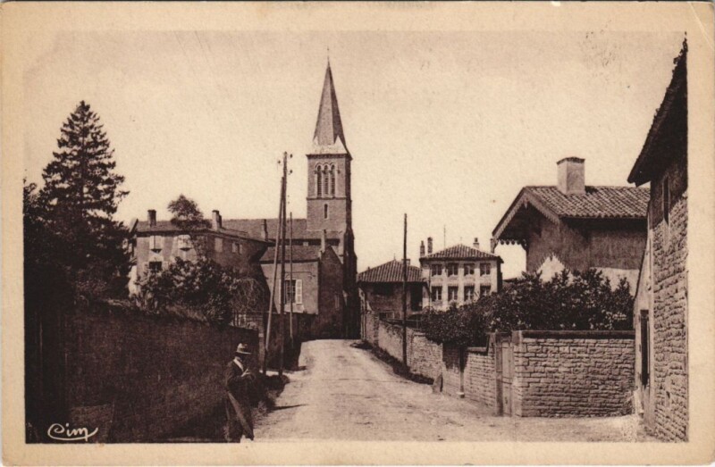 Carte postale ancienne Env. de Macon - Prisse Entrée du Village