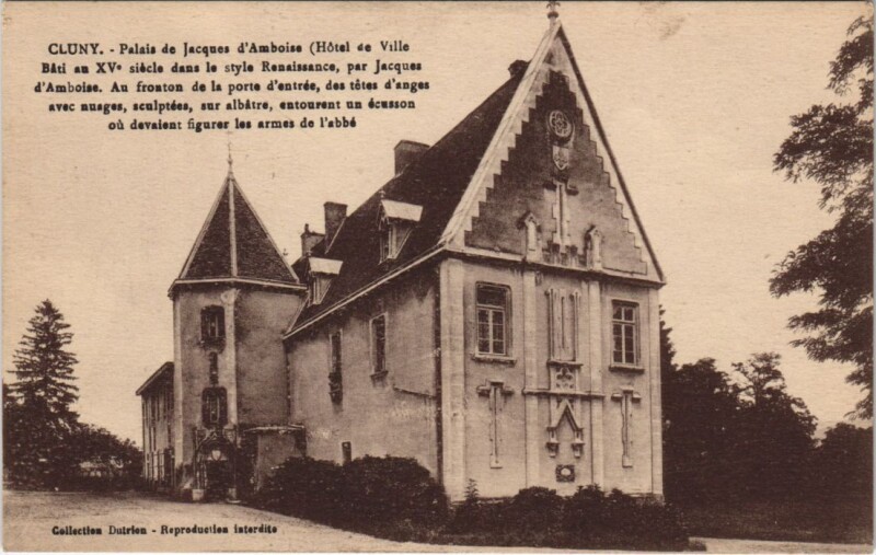 Carte postale ancienne Cluny - Palais de Jacques d'Amboise à Cluny