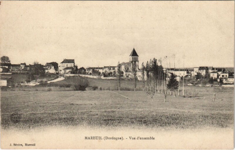 Carte postale ancienne Mareuil - Vue d'ensemble