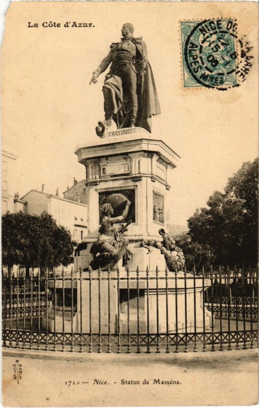 Carte postale ancienne Nice- Statue de Massena France