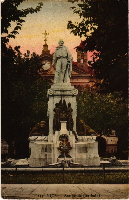 Carte postale ancienne Nice- Statue de Garibaldi France
