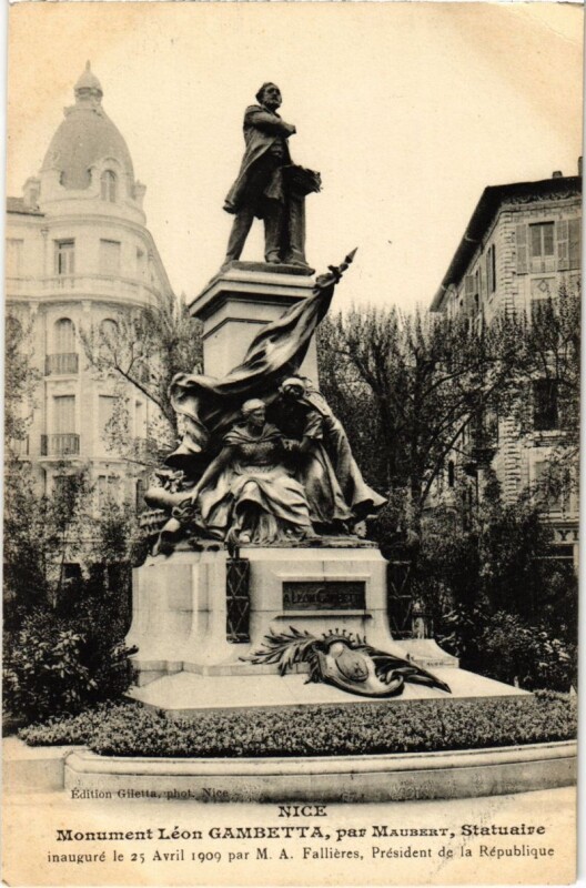 Carte postale ancienne Nice- Monument Leon Gambetta France
