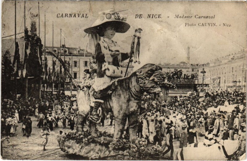 Carte postale ancienne Nice- Carnaval, Madame France