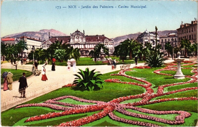 Carte postale ancienne Nice- Jardin des Palmiers, Casino Municipal France