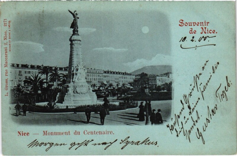 Carte postale ancienne Nice- Monument du Centenaire France