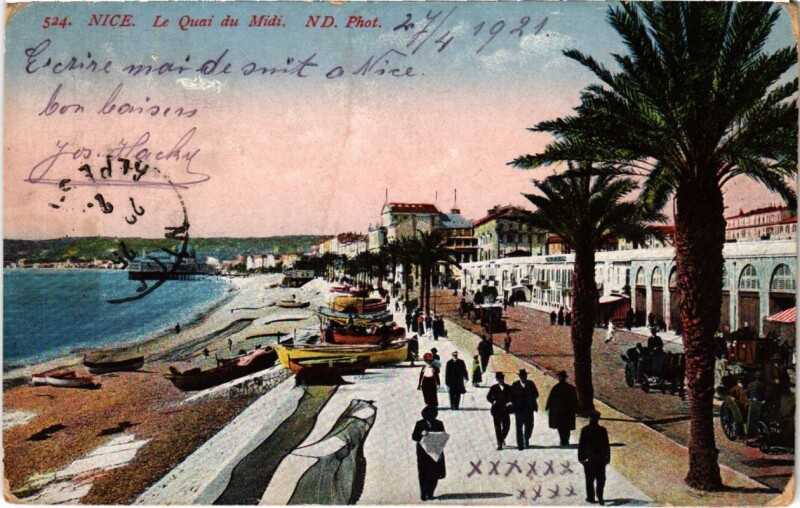 Carte postale ancienne Nice- Le Quai du Midi France