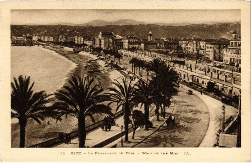 Carte postale ancienne Nice- Promenade du Midi France