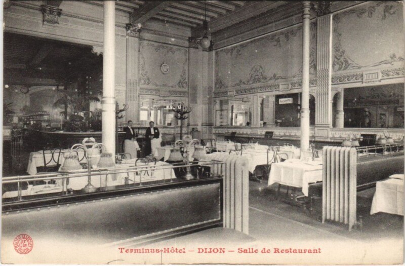 Carte postale ancienne Terminus-Hotel - Dijon - Salle de Restaurant à Dijon
