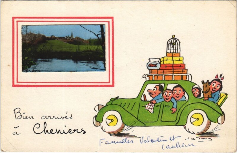 Carte postale ancienne Bien arrives a Cheniers