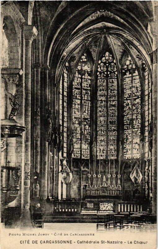 Carte postale ancienne Carcassonne Cathedrale St.Nazaire, Le Choeur France à Carcassonne
